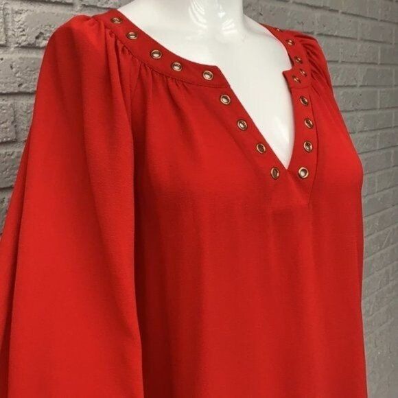 Spense Red Long Sleeve Blouse Size M - Picture 4 of 8